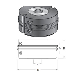 картинка Фреза насадная Dimar  сращивание #1 шип мебельный щит D120x60 Z2 сменные ножи посадка 30 от HARVEY-RUS